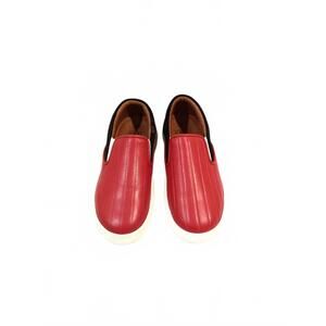 NEW ATLANTA MOCASSIN kid's leather slip-on sneakers in red